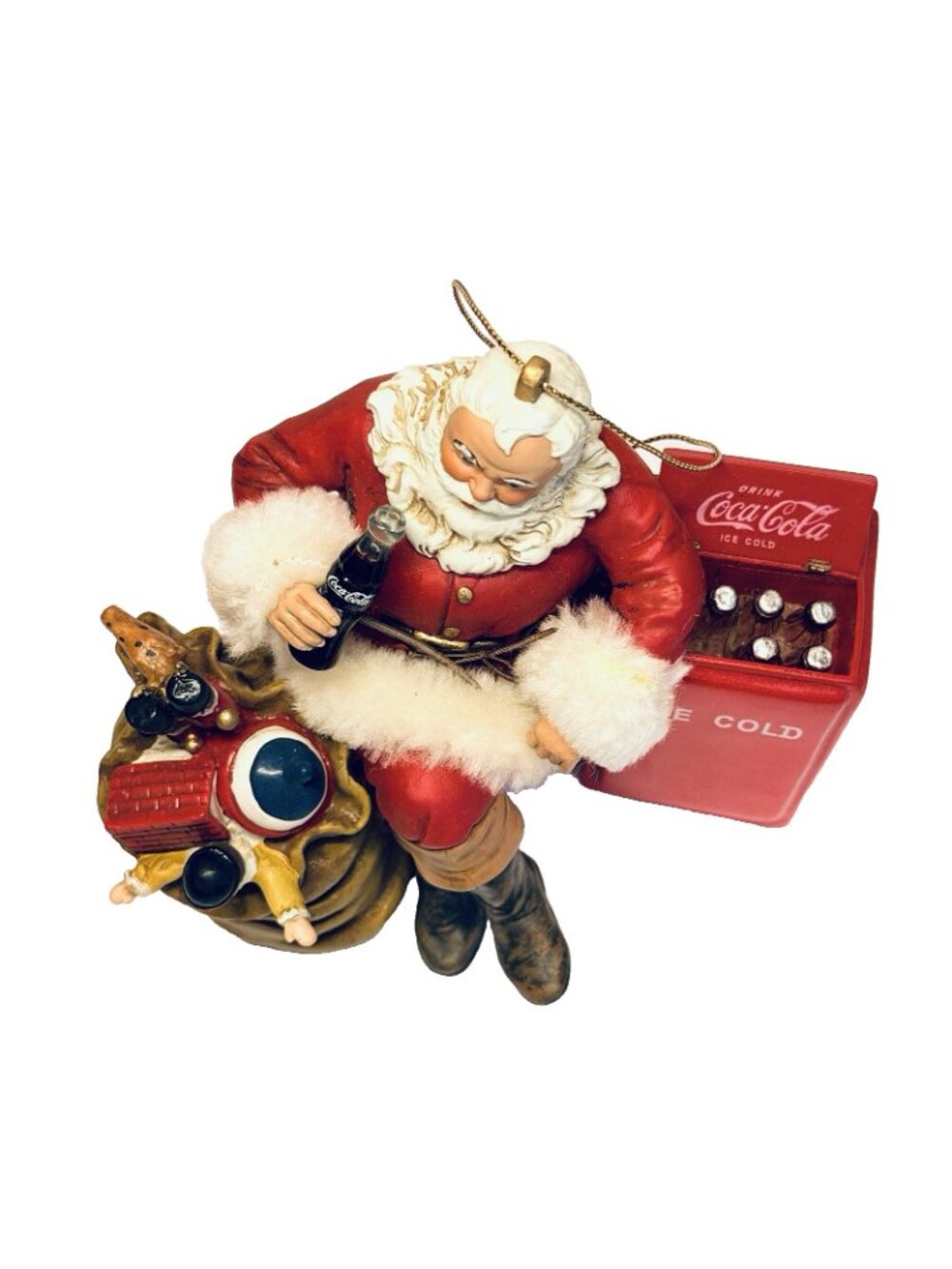 Coca-Cola Santa Claus Ice Cold VTG Soda Cooler Ornament - Picture 3 of 8